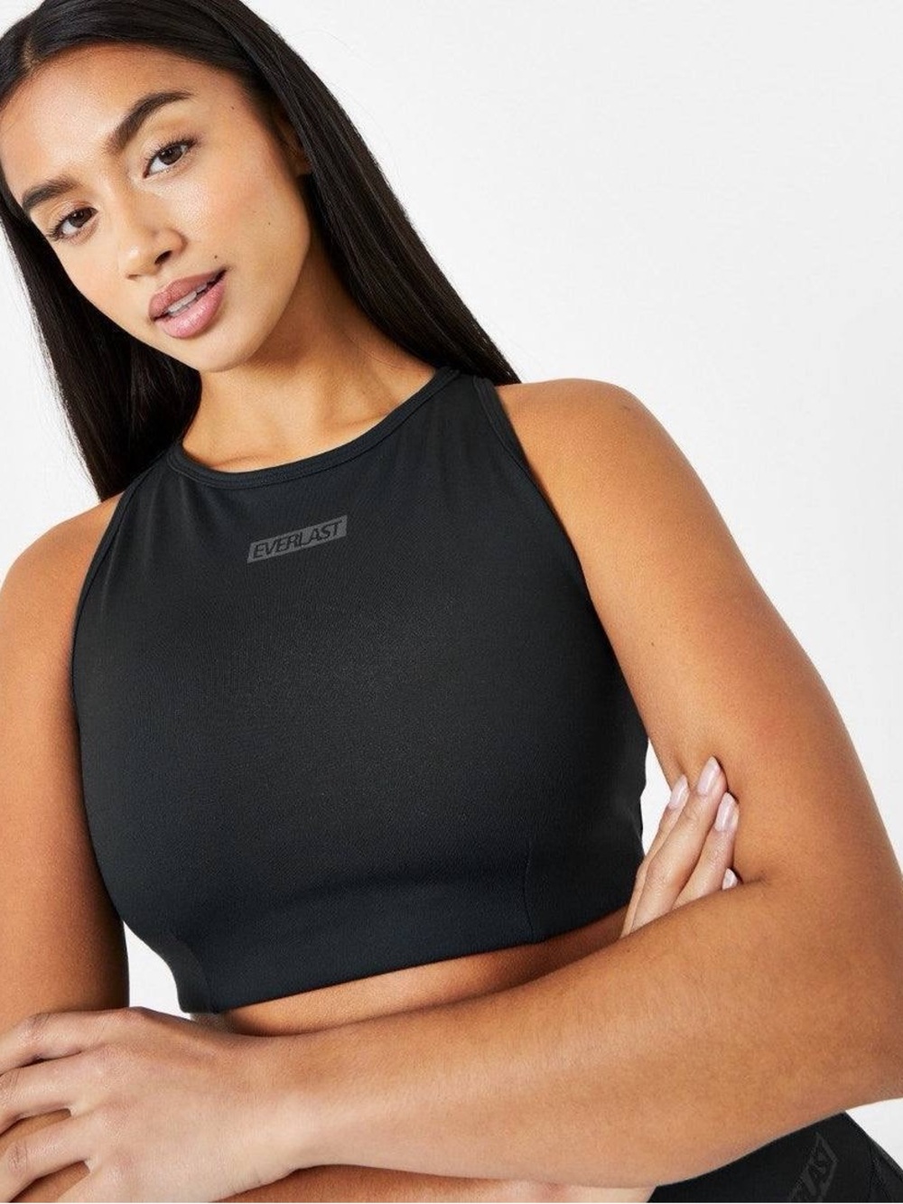 Everlast Black High-Neck Crop Sports Bra